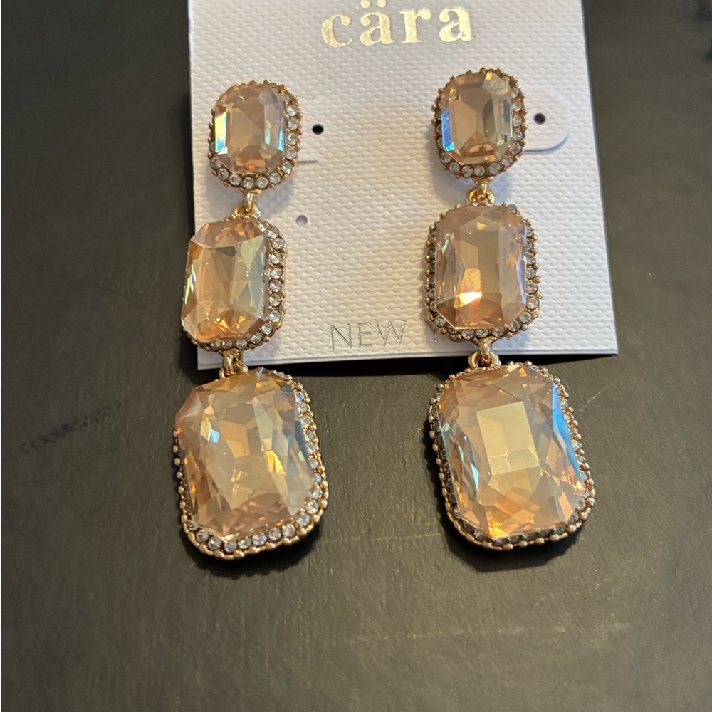Cara Cara Gold and Crystal Statement Earrings